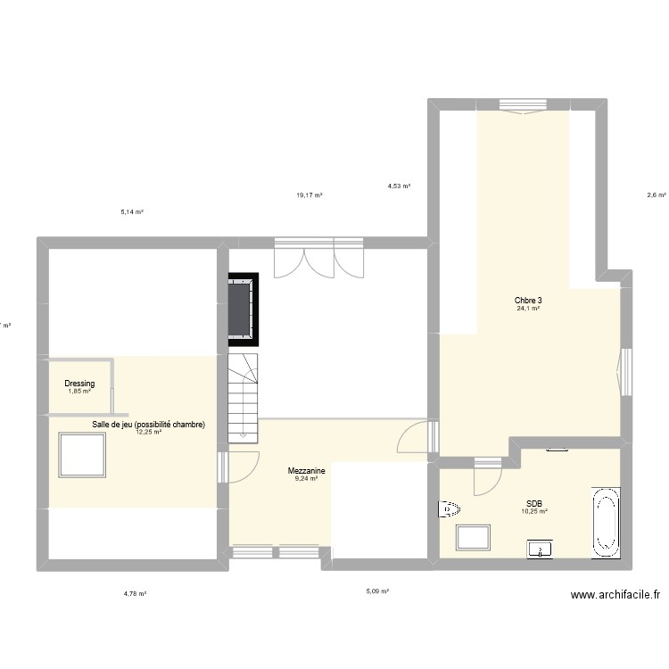 GUILLER 3. Plan de 12 pièces et 104 m2