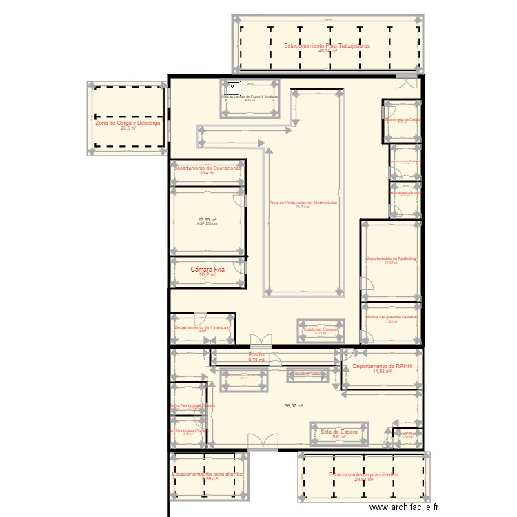 Plano Del Edificio de Mermelada. Plan de 26 pièces et 625 m2