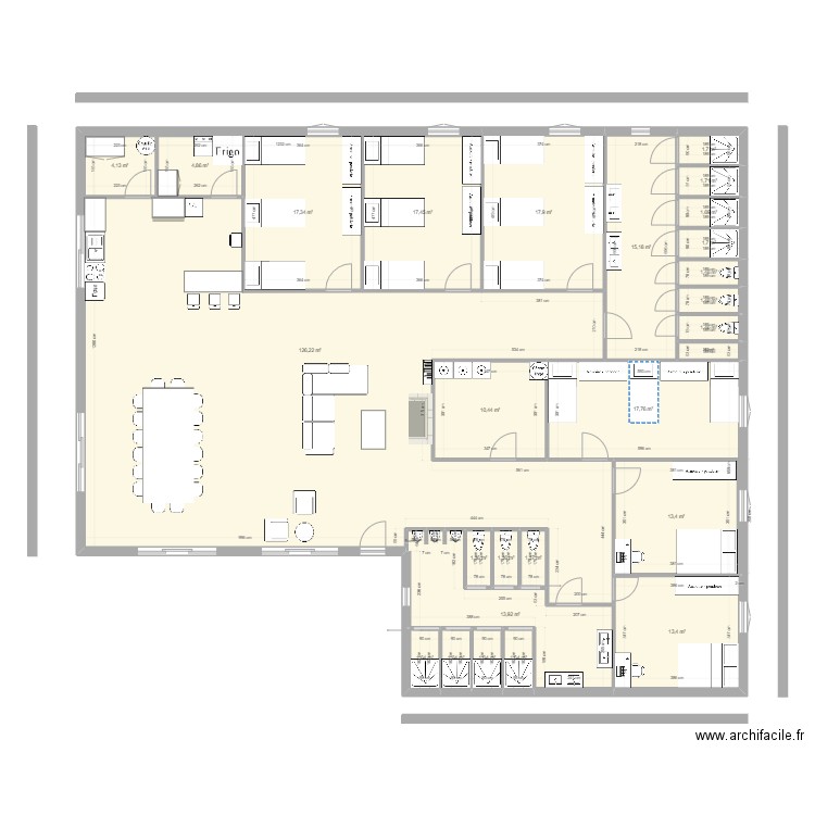 Tagada. Plan de 27 pièces et 341 m2