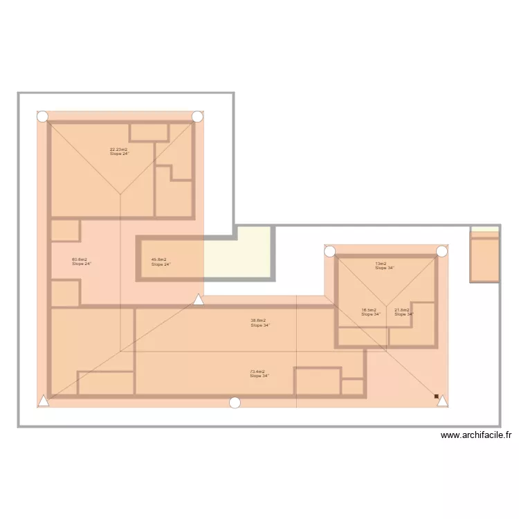 Permsub roof and downpipes. Plan de 