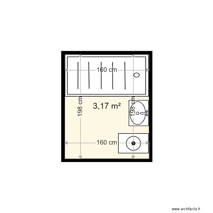 URIOT LAURENT . Plan de 1 pièce et 3 m2