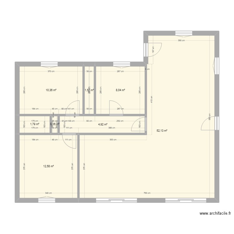 Frier2. Plan de 8 pièces et 92 m2