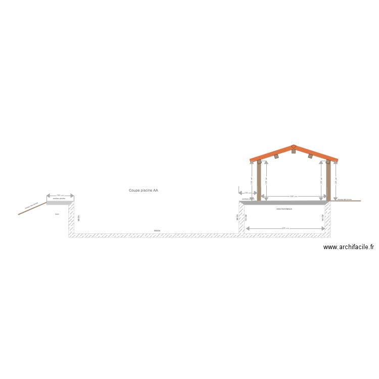 PISCINE COUPE AA. Plan de 0 pièce et 0 m2