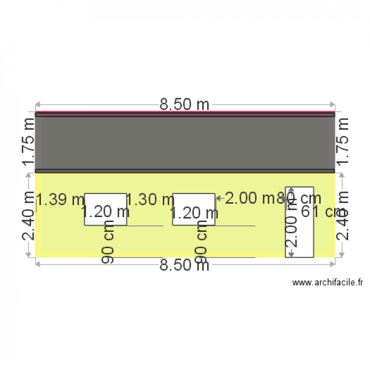 facade sud 850. Plan de 0 pièce et 0 m2