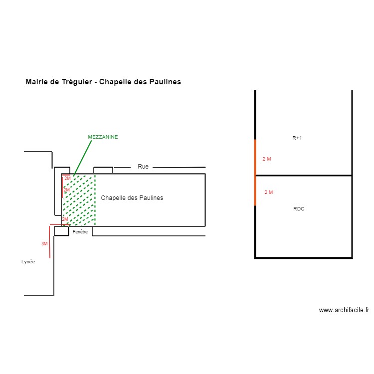 Mairie de Tréguier Chapelle des Paulines. Plan de 0 pièce et 0 m2