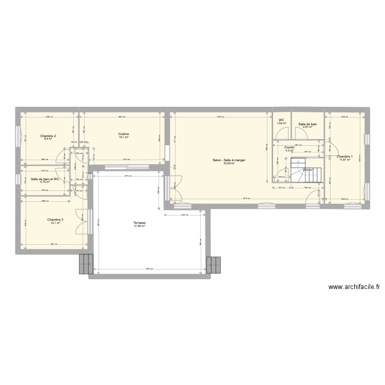Maison Dim V2. Plan de 11 pièces et 131 m2
