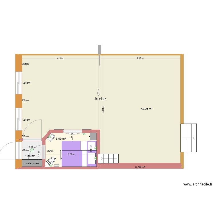 Extension 06. Plan de 4 pièces et 50 m2