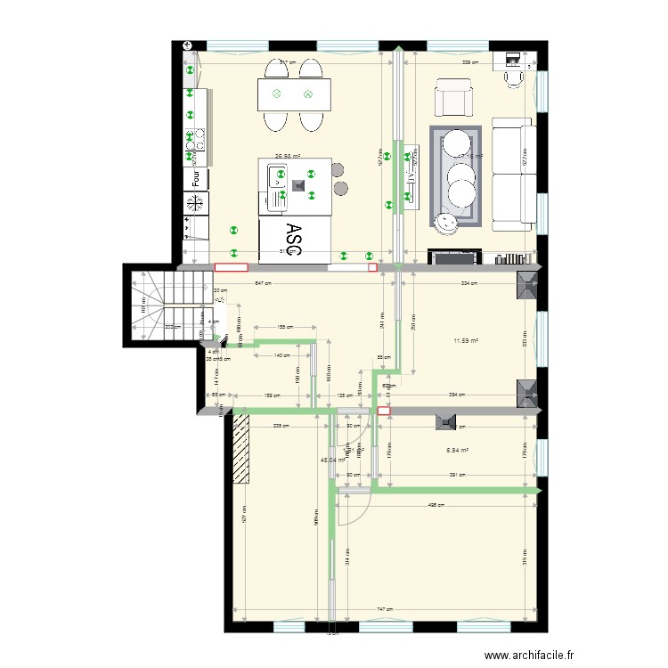 Plan projet option 1. Plan de 0 pièce et 0 m2