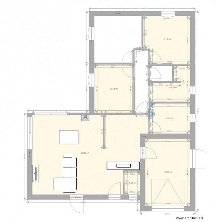 plan maison essai 1. Plan de 7 pièces et 98 m2