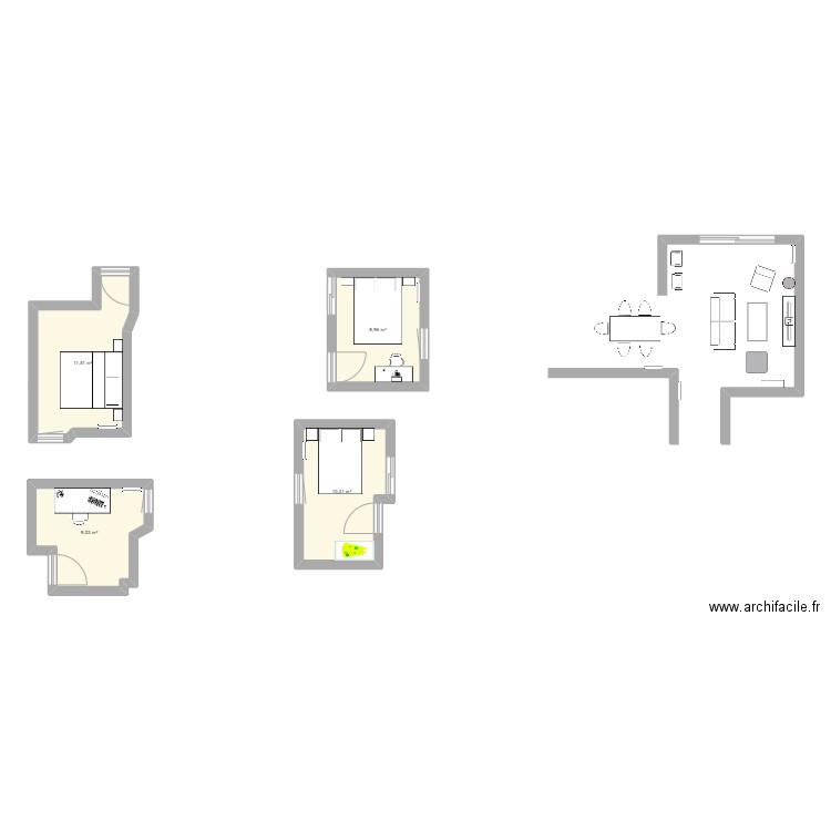 Saint Nicolas New. Plan de 4 pièces et 40 m2