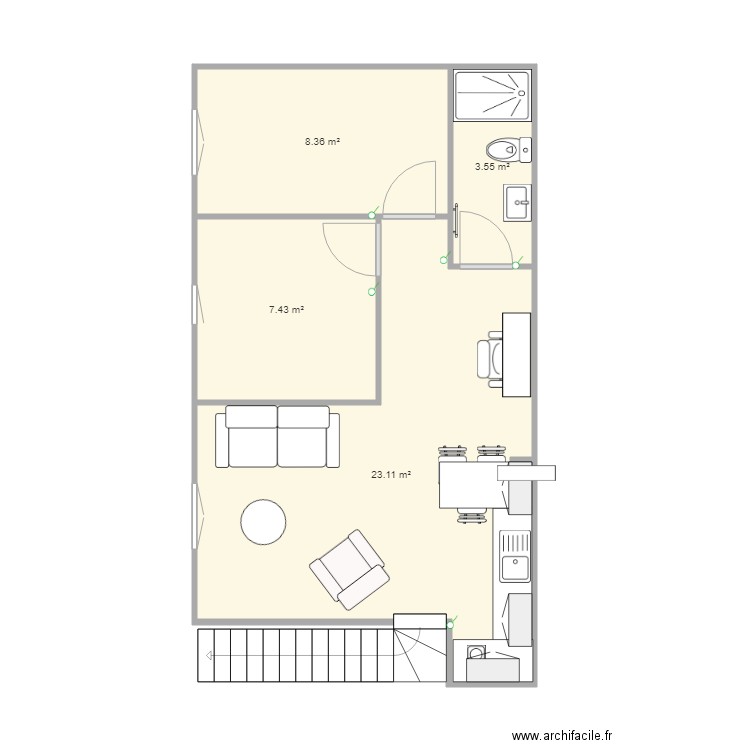 projet studio  Dhérouville. Plan de 0 pièce et 0 m2