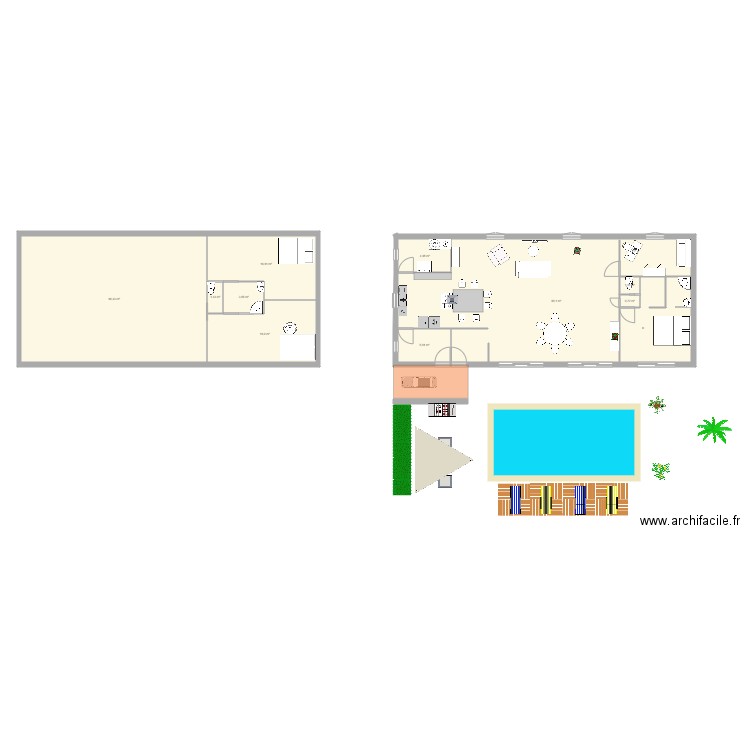 etages. Plan de 10 pièces et 207 m2