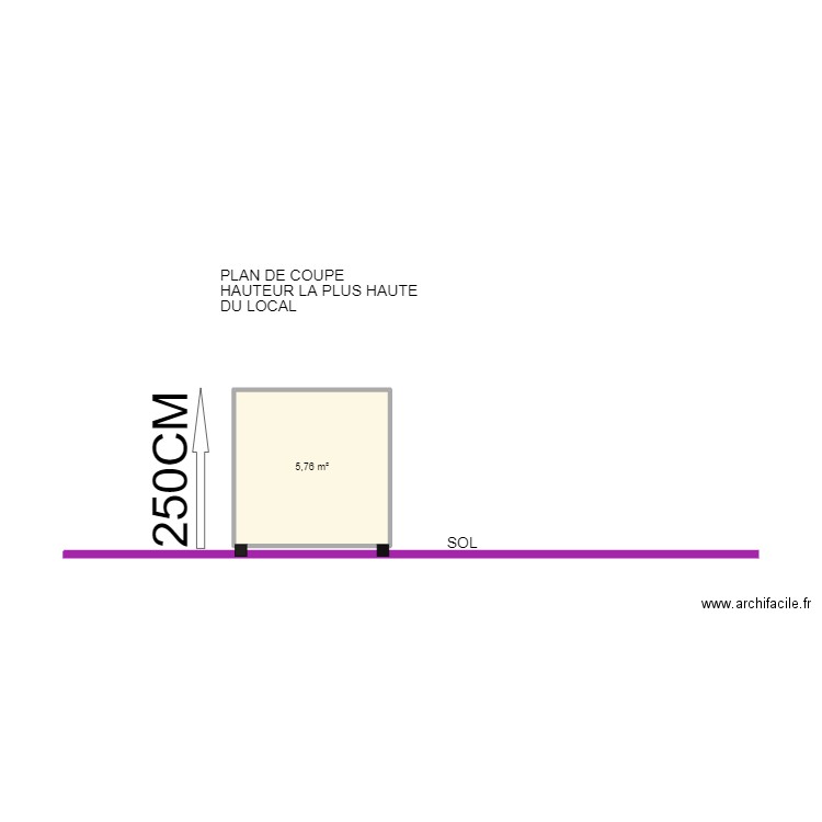 xc 3. Plan de 1 pièce et 6 m2