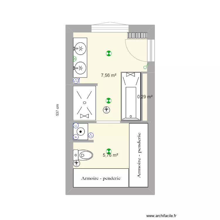 sdb paradis V7. Plan de 