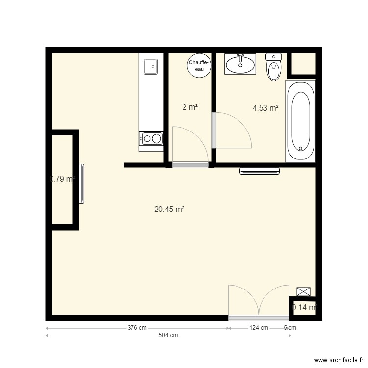 plan studio Marcel. Plan de 0 pièce et 0 m2
