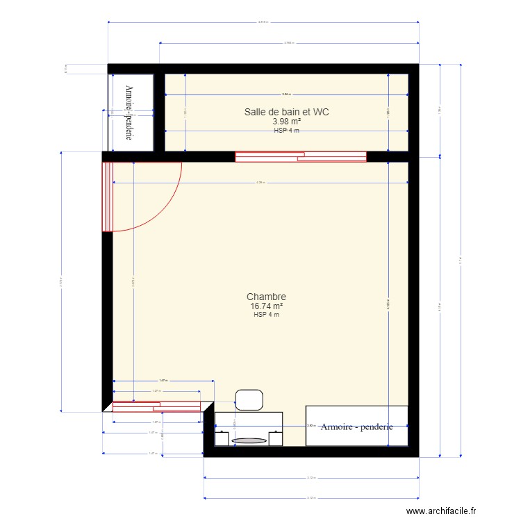 Plan au dessus de la salle à Manger. Plan de 0 pièce et 0 m2