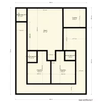 plan 2 chambres salon cot&eacute; droit
