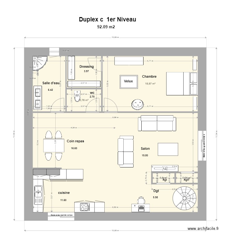 Duplex C 1er Niveau-. Plan de 0 pièce et 0 m2