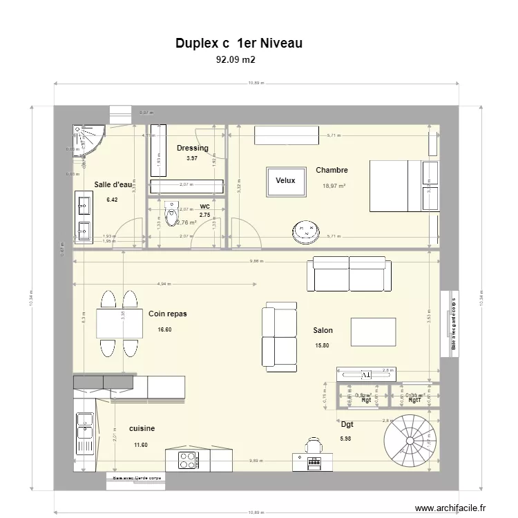 Duplex C 1er Niveau-. Plan de 