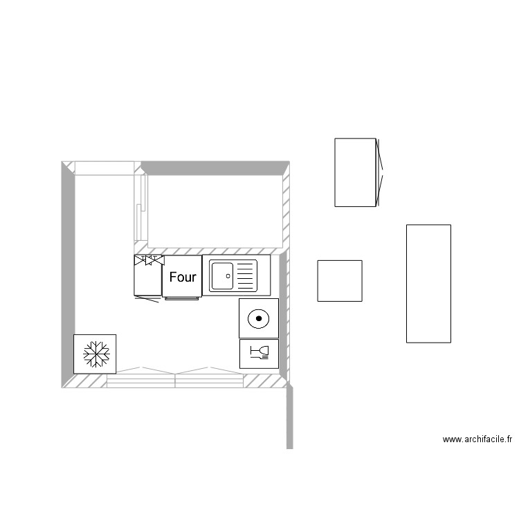 new cuisine. Plan de 0 pièce et 0 m2