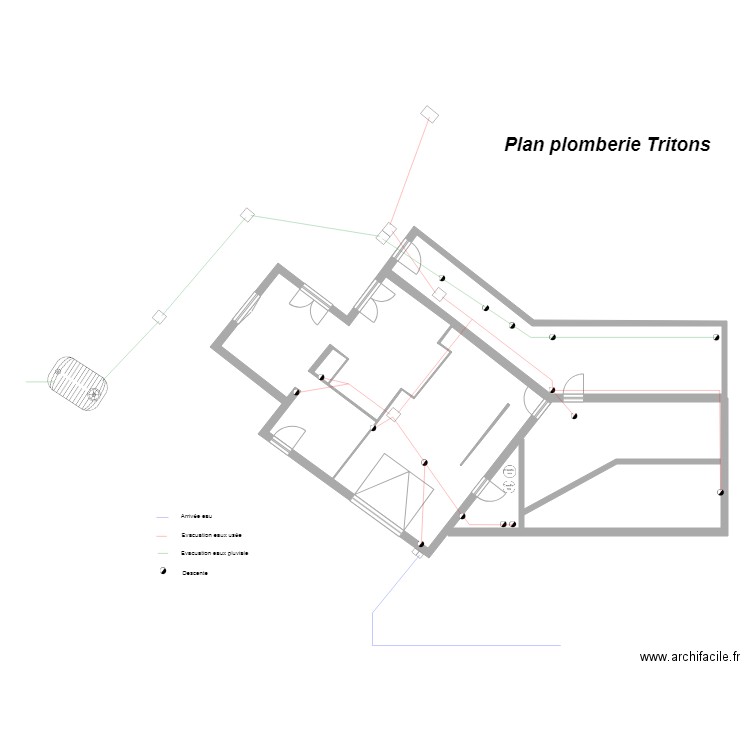 Tritons Plan eau usée . Plan de 0 pièce et 0 m2
