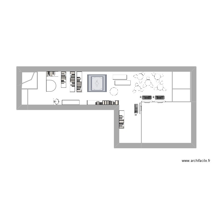 Section jeunesse. Plan de 5 pièces et 7 m2