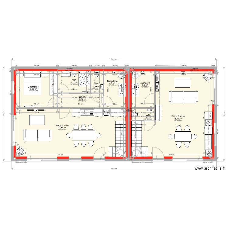 LORDONNOIS PLAN 2. Plan de 31 pièces et 207 m2