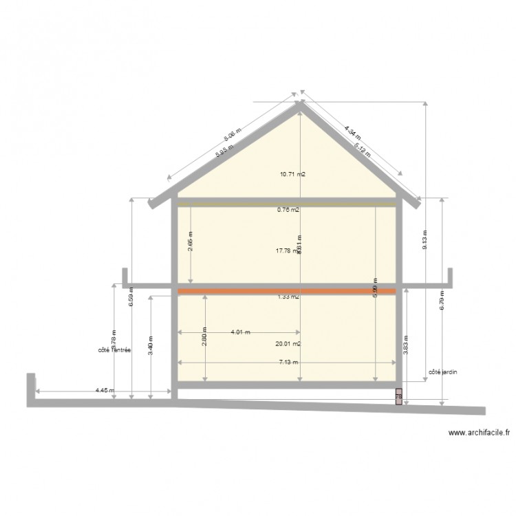 Façade Vu côté l Est avec des balcons. Plan de 0 pièce et 0 m2