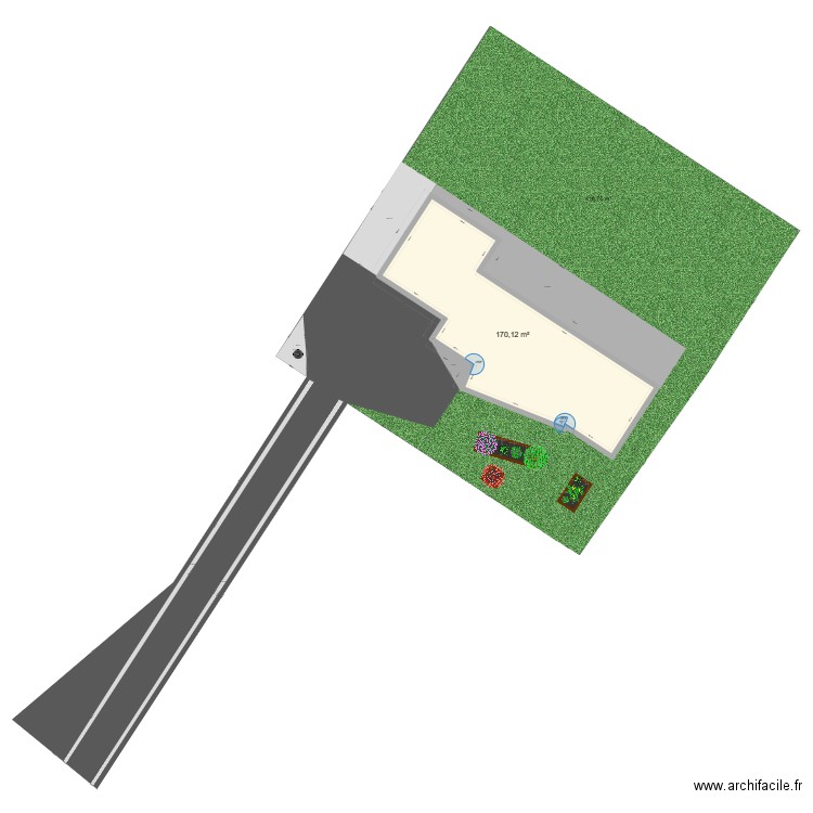 jardin airaults. Plan de 1 pièce et 170 m2