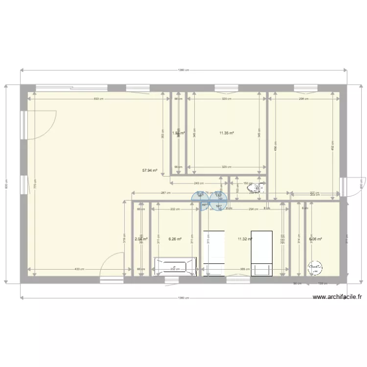 plan 100 m2 1 ouvertures de bases chauff O obureau. Plan de 