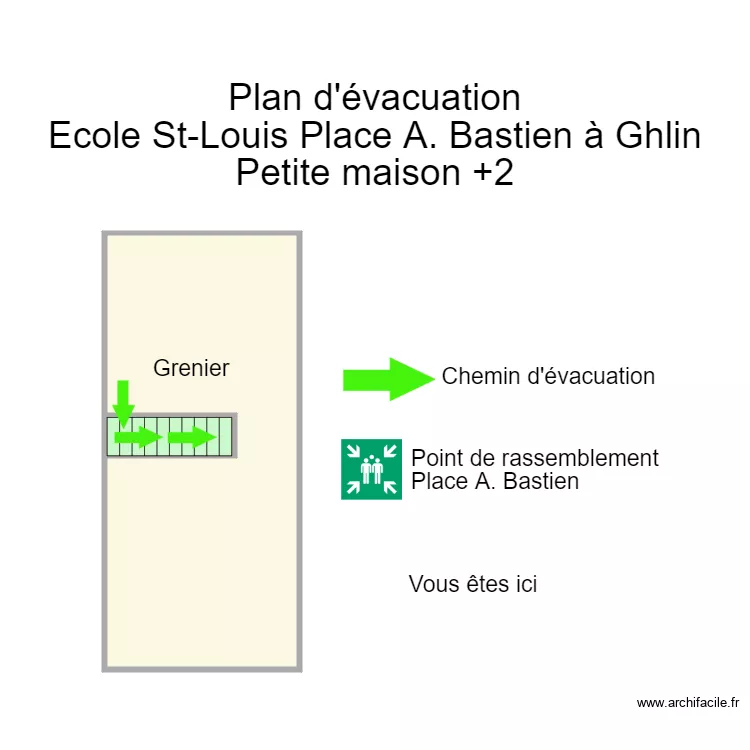 St louis Bastien maison grenier. Plan de 