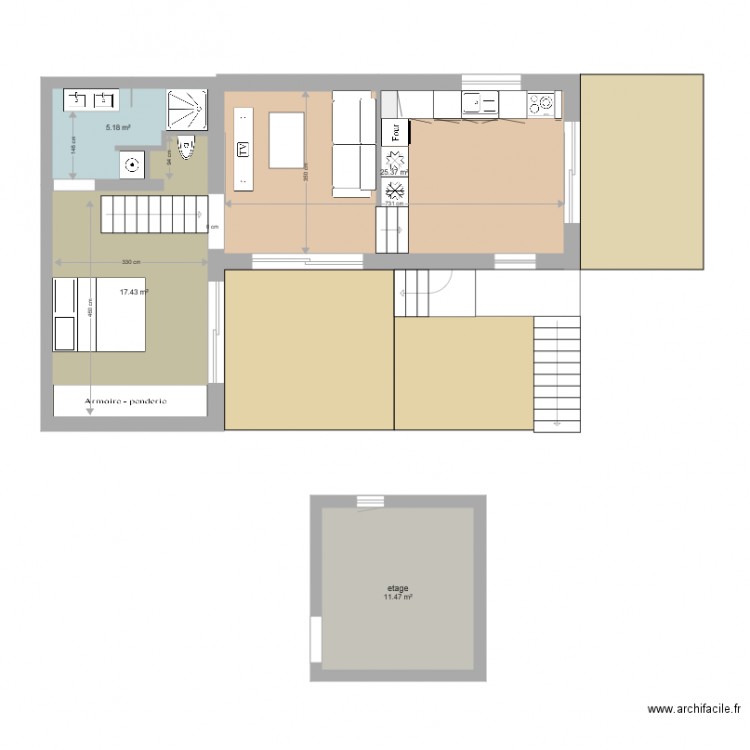 melanie et alain. Plan de 0 pièce et 0 m2