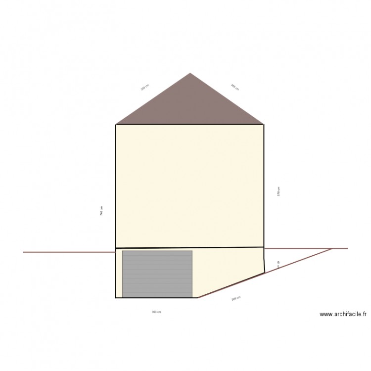 facade est. Plan de 0 pièce et 0 m2