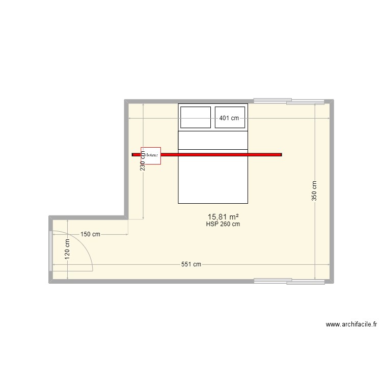 PALAUQUI droit. Plan de 1 pièce et 16 m2