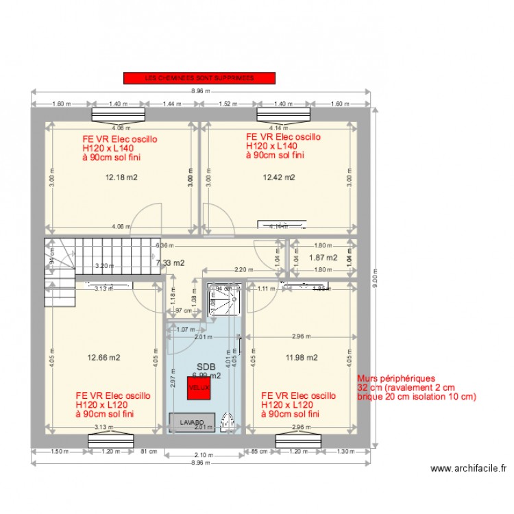 SERDAL  Maconnerie cloison ETAGE V4 AVRIL 16 . Plan de 0 pièce et 0 m2