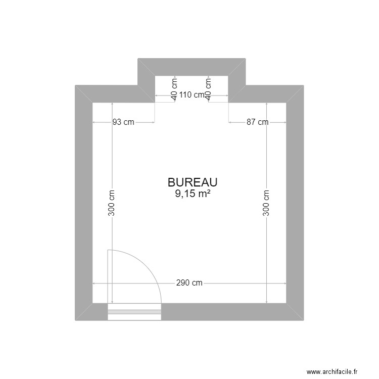 PLAN BUREAU ROBINEAU. Plan de 1 pièce et 9 m2