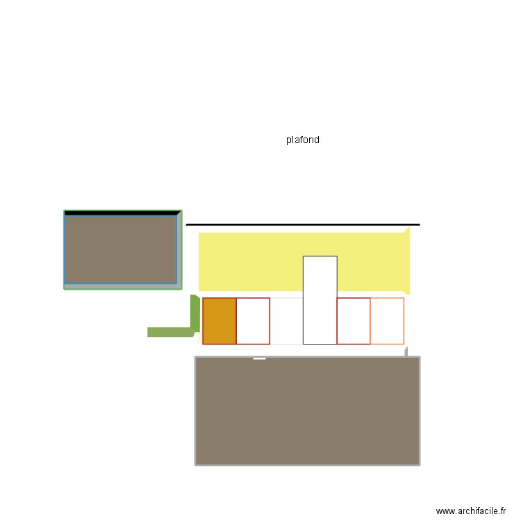 cuisine. Plan de 5 pièces et 30 m2