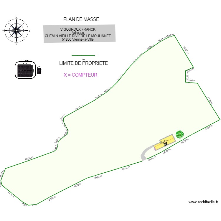 PLAN DE MASSE VIGOUROUX FRANCK. Plan de 1 pièce et 467 m2