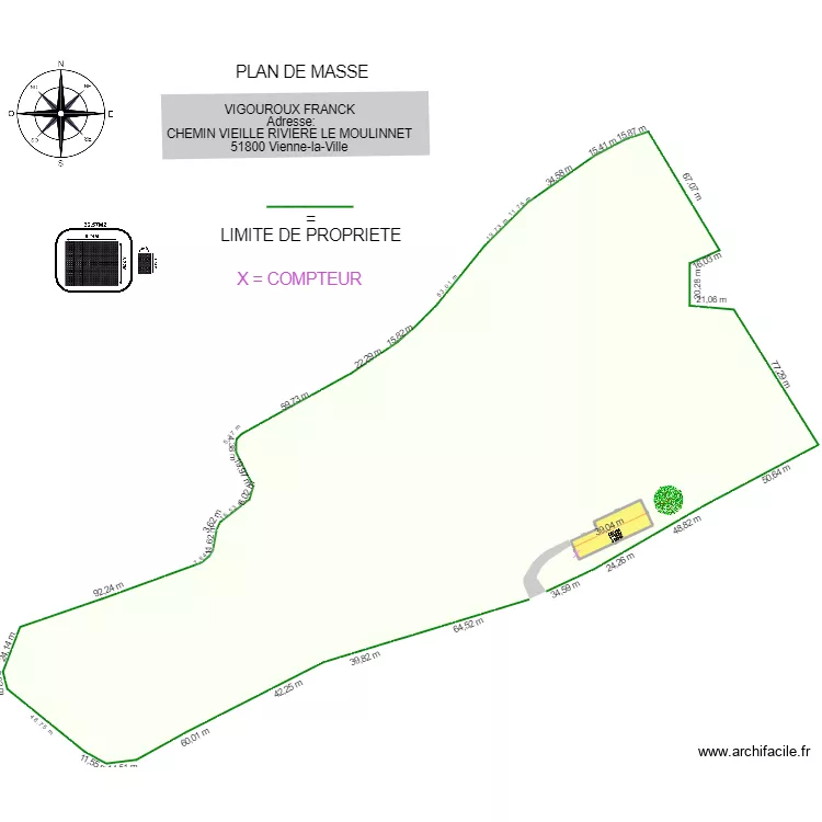 PLAN DE MASSE VIGOUROUX FRANCK. Plan de PLAN DE MASSE VIGOUROUX FRANCK. Plan de