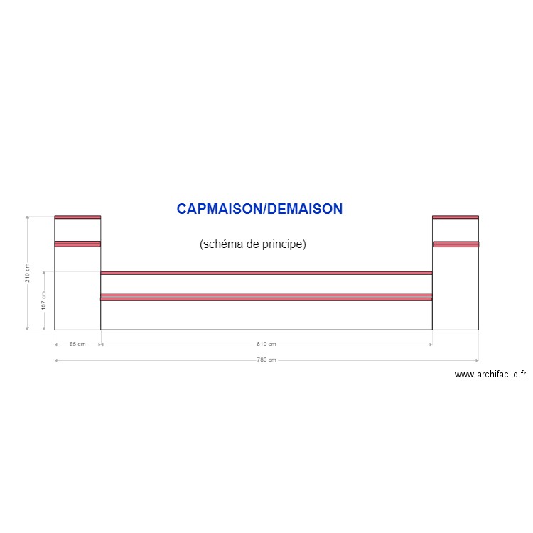 DEMAISON (vue de face). Plan de 0 pièce et 0 m2