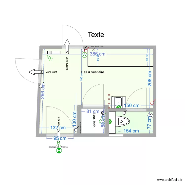 Hall & Vestiaire Elec V. 8/10/23. Plan de 