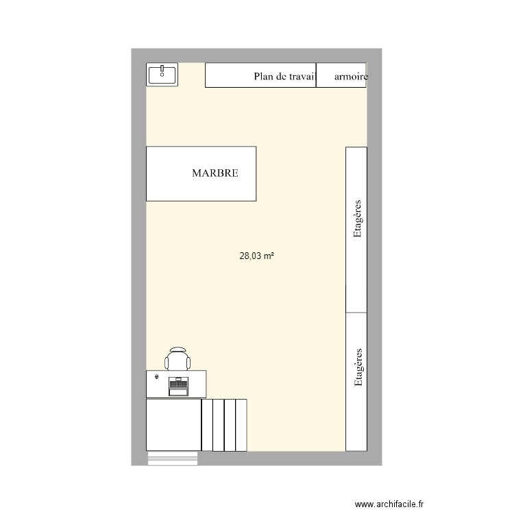 atelier m. Plan de 0 pièce et 0 m2