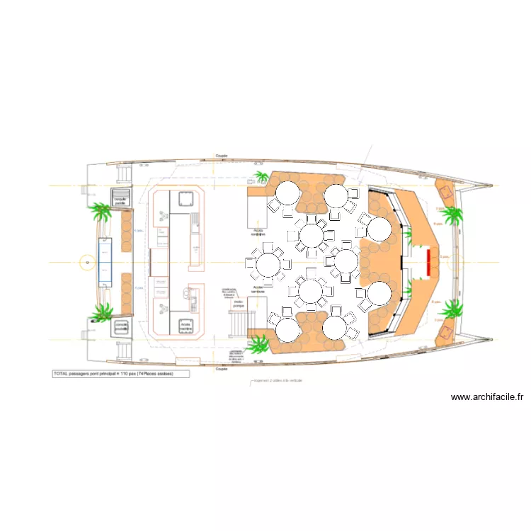 Mayba resto 80 couverts. Plan de 