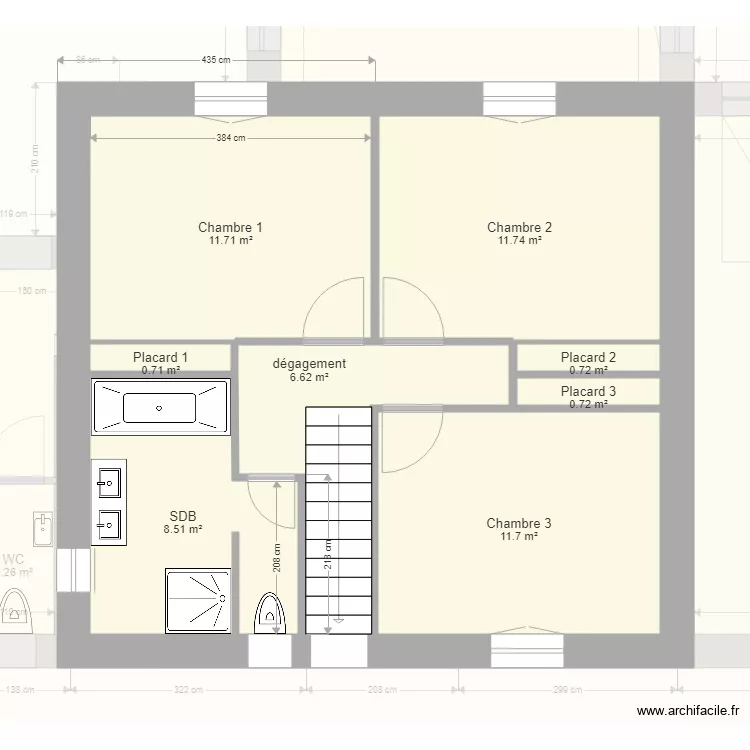 1er &eacute;tage. Plan de 