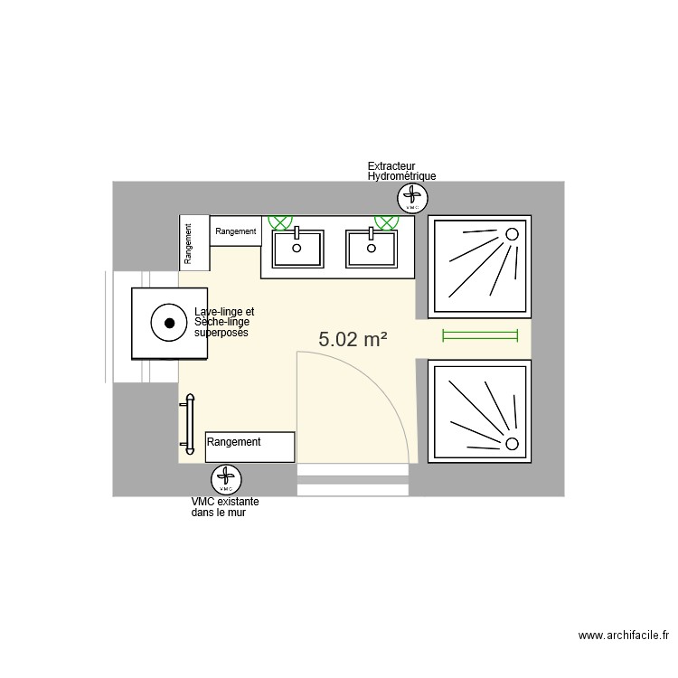 T5 SDB V2. Plan de 0 pièce et 0 m2