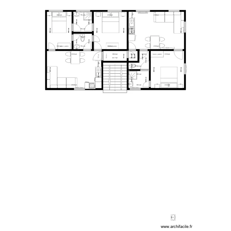 1er &eacute;tage Gauche COTE MAIRIE RAMI 2 APP  . Plan de 