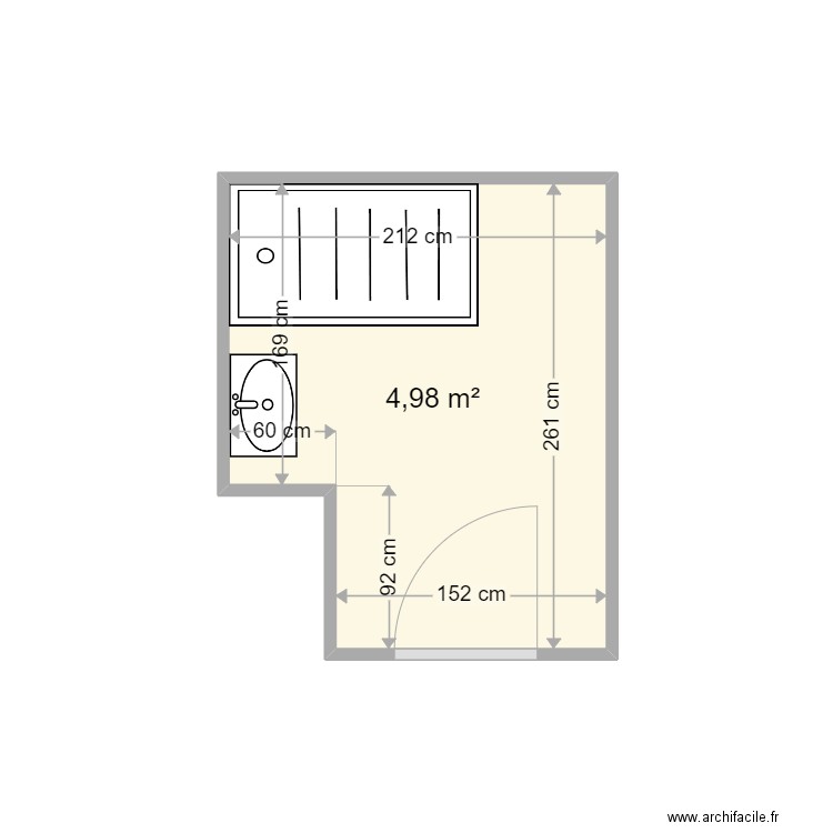 QUENEHEN DESQHIENS ISABELLE . Plan de 1 pièce et 5 m2