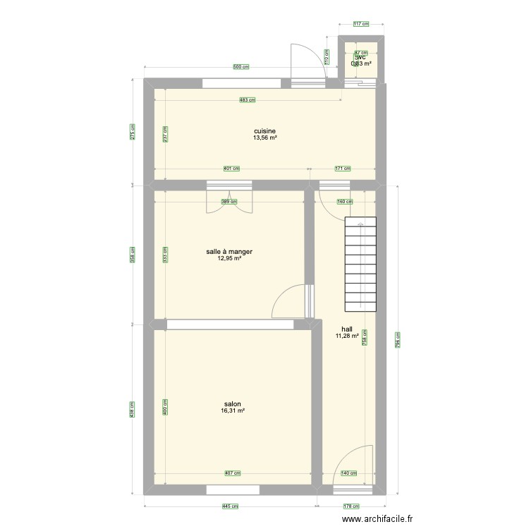 st servais bouquet. Plan de 5 pièces et 55 m2