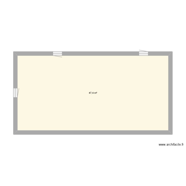 seb. Plan de 1 pièce et 47 m2