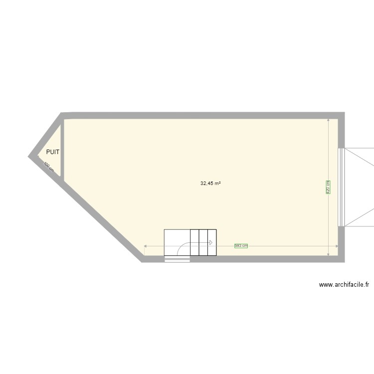 Garage v.1.1. Plan de 2 pièces et 33 m2